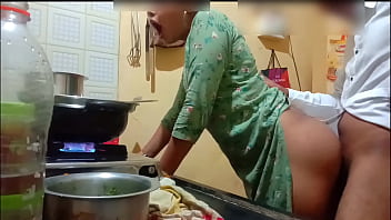 Husband came home from work and fucked his Indian wife in the kitchen